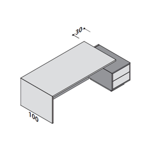 scrivania Elite con cassettiera