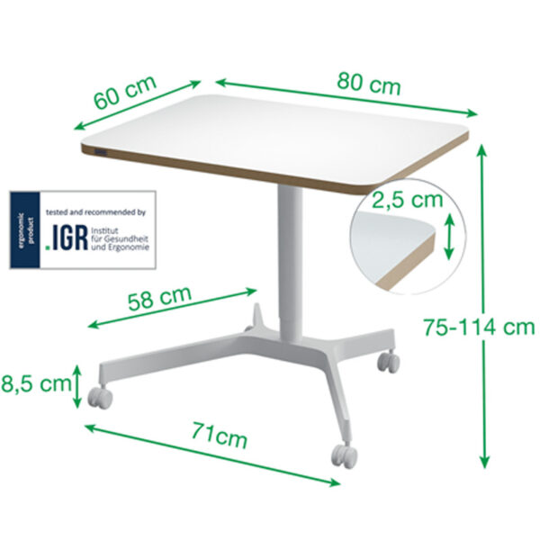 scrivania pneumatica compatta sit-stand